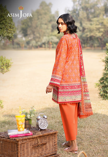 AJUUB-08 Printed Lawn 3 Pcs