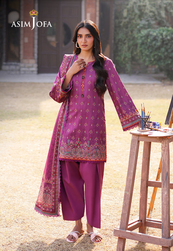 AJUUB-12 Printed Lawn 3 Pcs