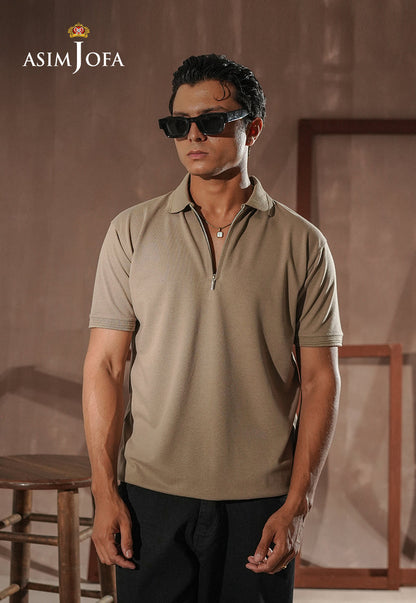 AJMPO-14 ZIPPER POLO T-SHIRT 1 PC