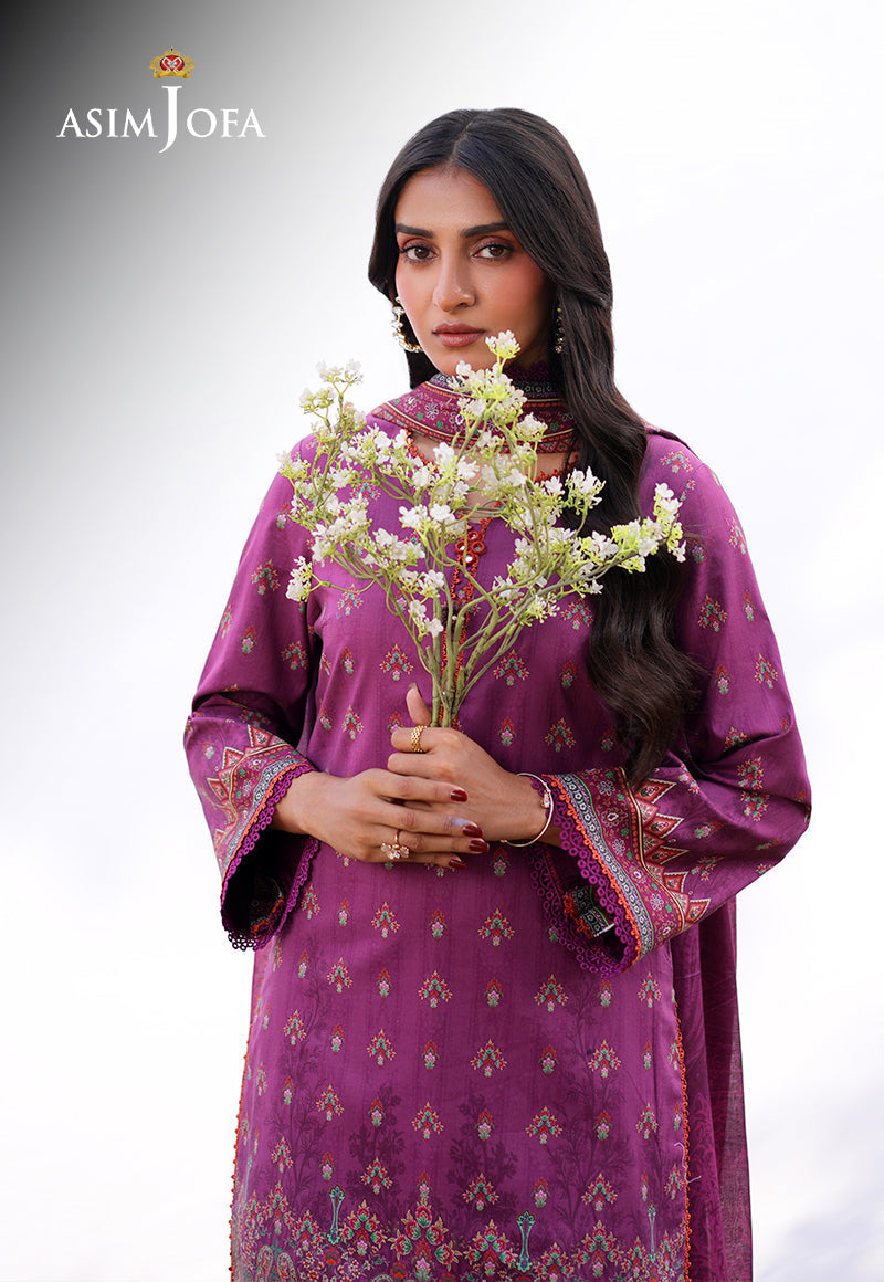 AJUUB-12 Printed Lawn 3 Pcs