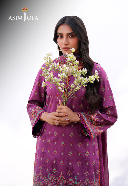 AJUUB-12 Printed Lawn 3 Pcs