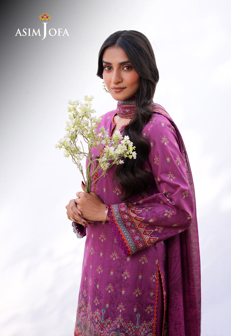AJUUB-12 Printed Lawn 3 Pcs