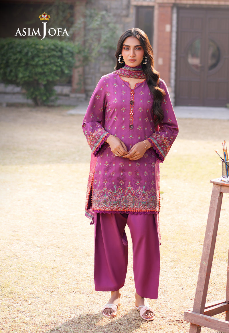 AJUUB-12 Printed Lawn 3 Pcs