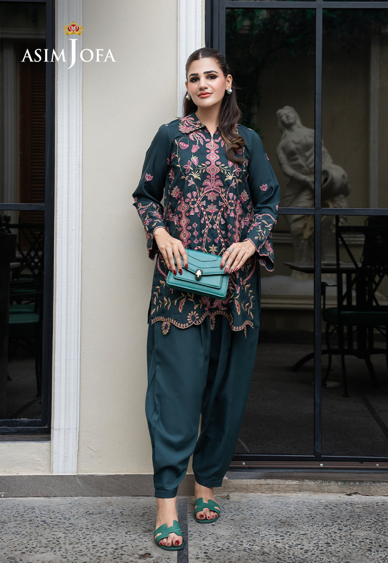 AJLPE-01 Embroidered Boski Silk Stitched 2pcs