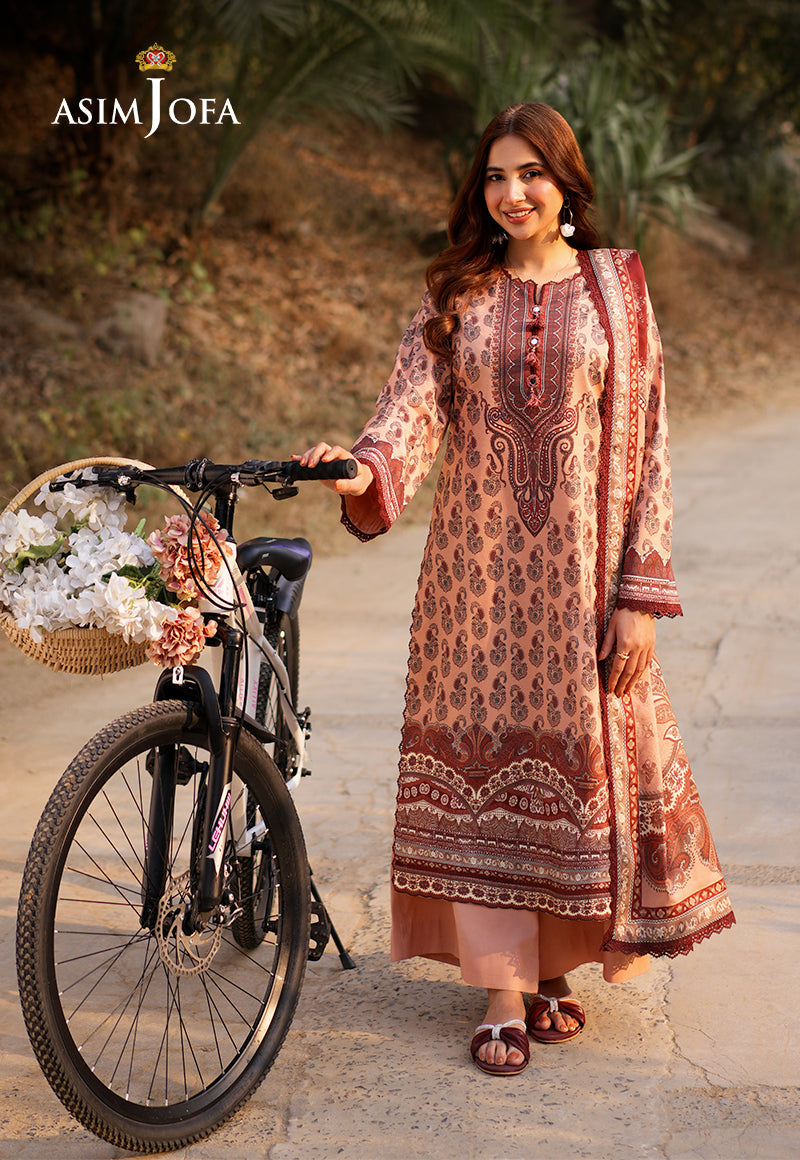 AJUUB-18 Printed Lawn 3 Pcs