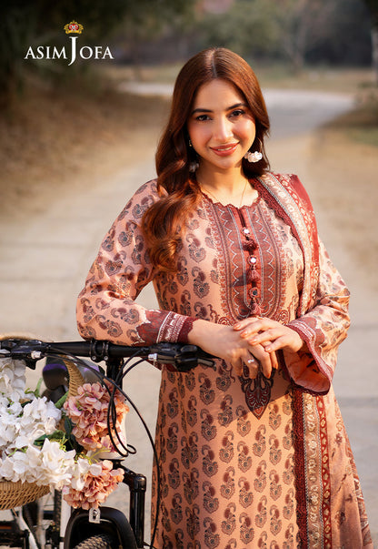 AJUUB-18 Printed Lawn 3 Pcs