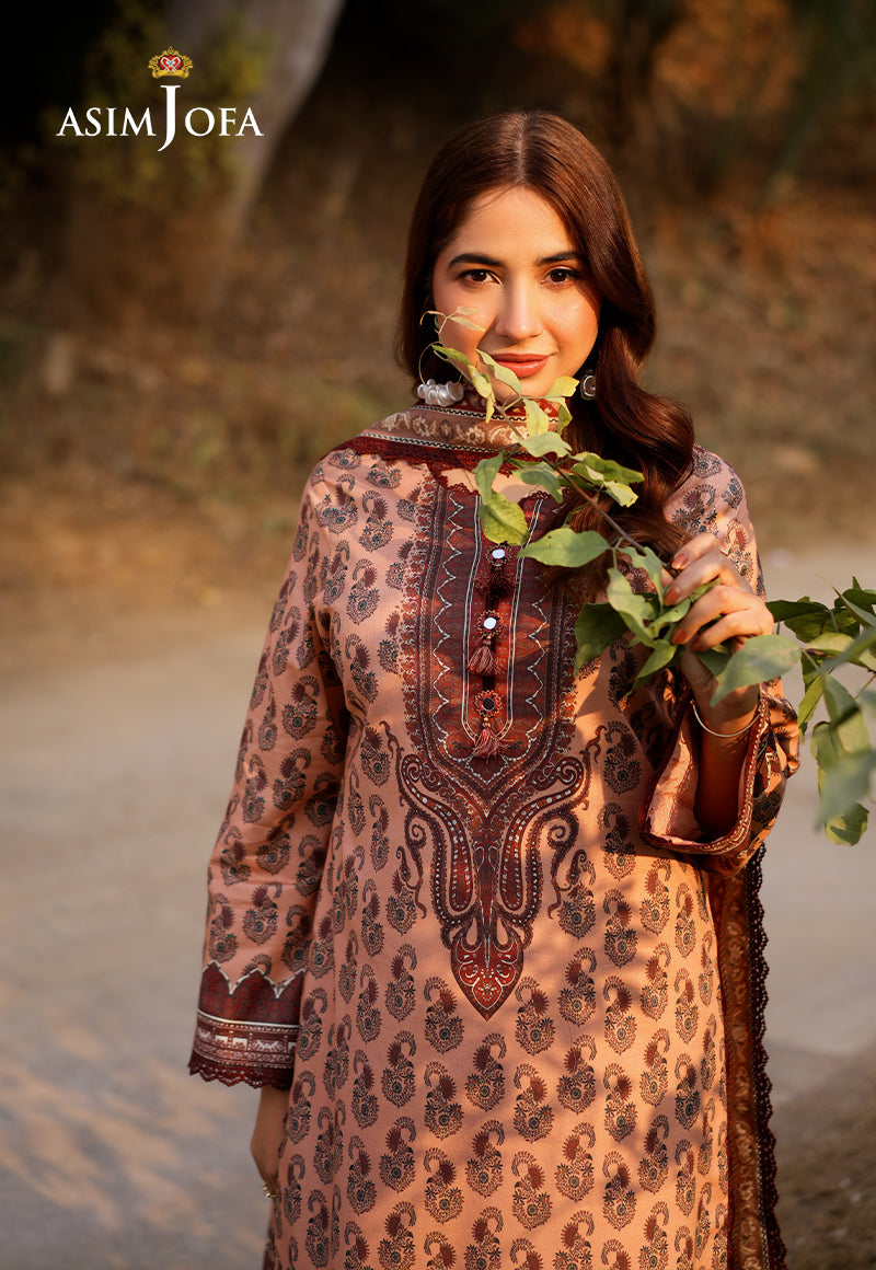 AJUUB-18 Printed Lawn 3 Pcs