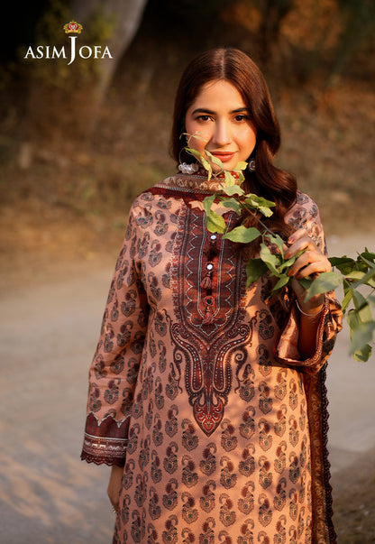 AJUUB-18 Printed Lawn 3 Pcs