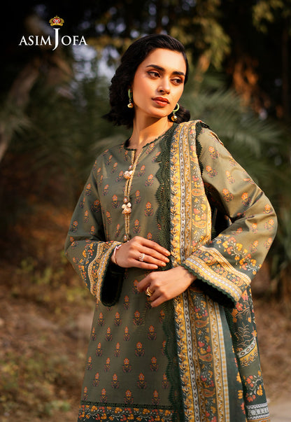 AJUUB-15 Printed Lawn 3 Pcs