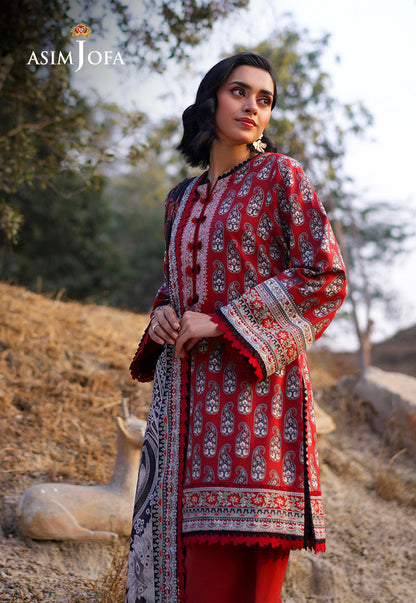 AJUUB-01 Printed Lawn 3 Pcs