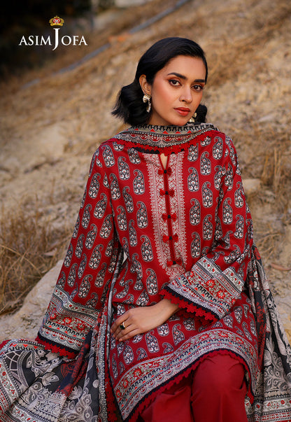 AJUUB-01 Printed Lawn 3 Pcs