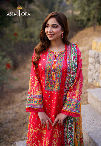 AJUUB-16 Printed Lawn 3 Pcs