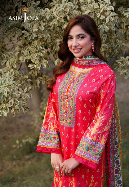 AJUUB-16 Printed Lawn 3 Pcs