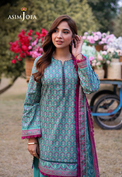 AJUUB-17 Printed Lawn 3 Pcs