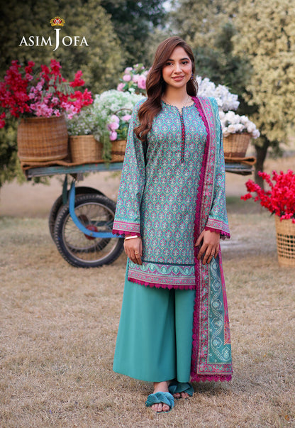 AJUUB-17 Printed Lawn 3 Pcs