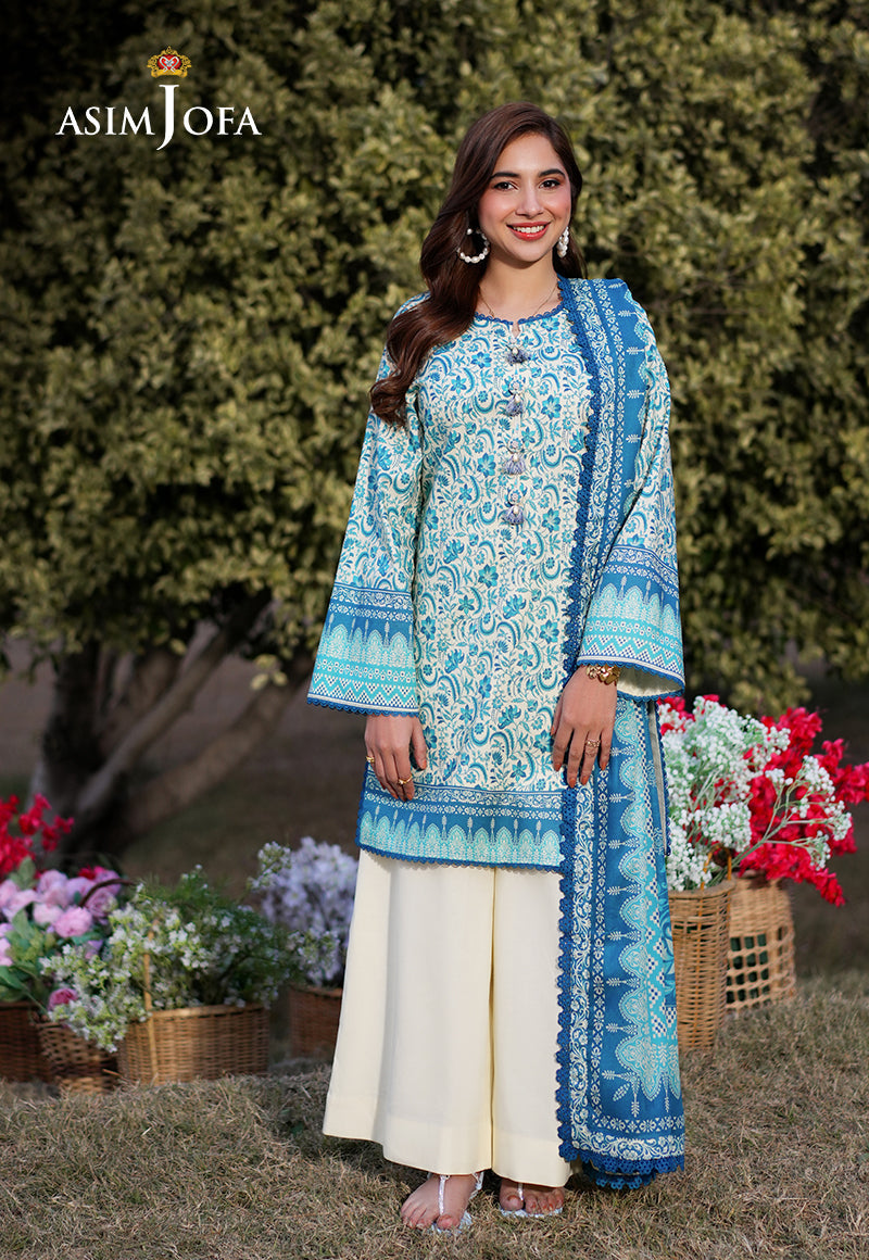 AJUUB-13 Printed Lawn 3 Pcs