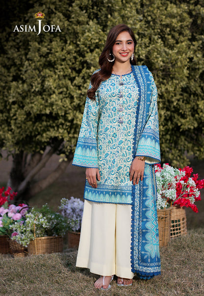AJUUB-13 Printed Lawn 3 Pcs