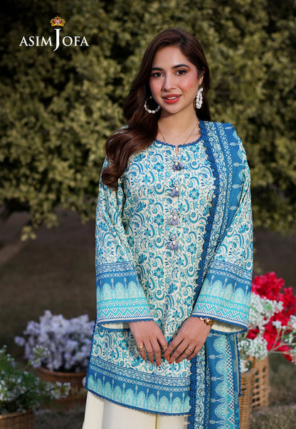 AJUUB-13 Printed Lawn 3 Pcs