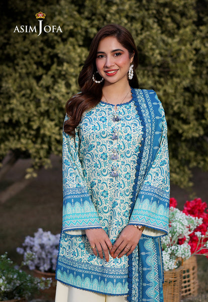 AJUUB-13 Printed Lawn 3 Pcs