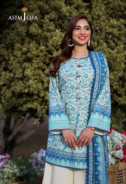 AJUUB-13 Printed Lawn 3 Pcs