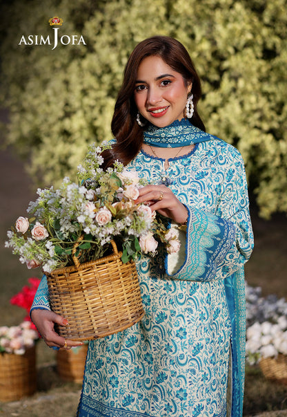 AJUUB-13 Printed Lawn 3 Pcs