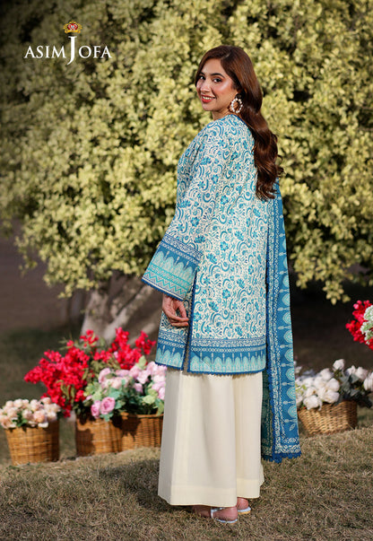 AJUUB-13 Printed Lawn 3 Pcs