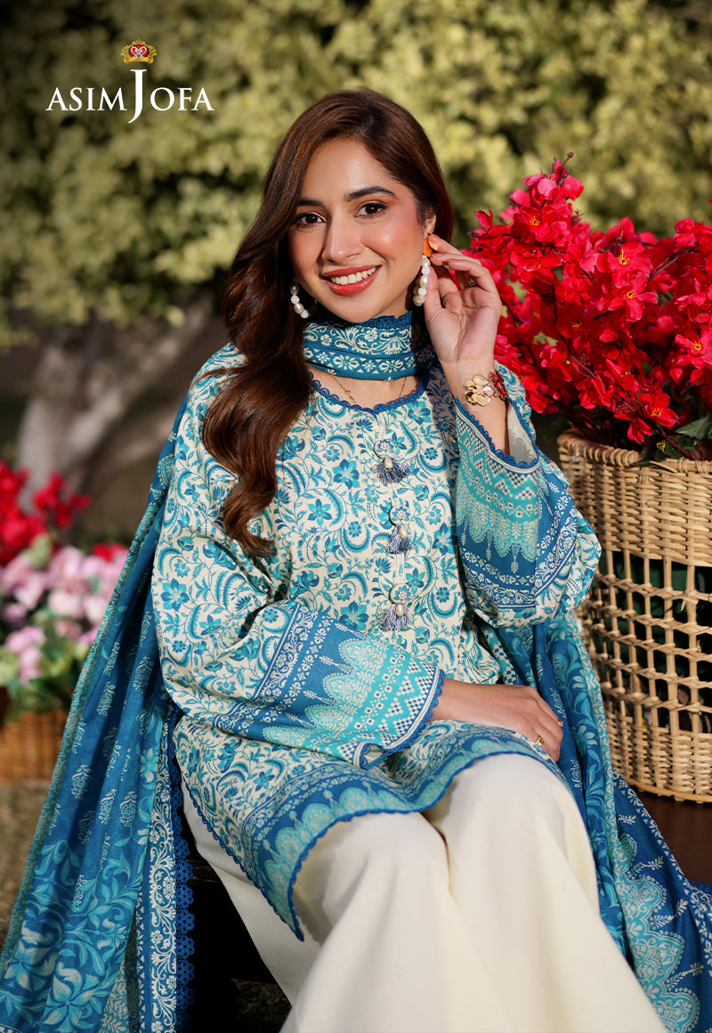 AJUUB-13 Printed Lawn 3 Pcs