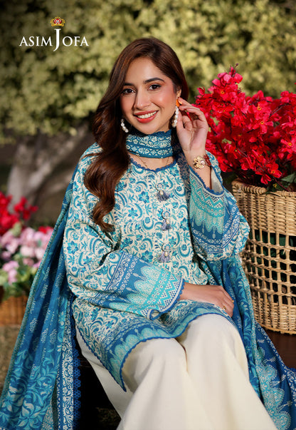 AJUUB-13 Printed Lawn 3 Pcs