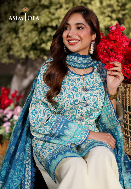 AJUUB-13 Printed Lawn 3 Pcs