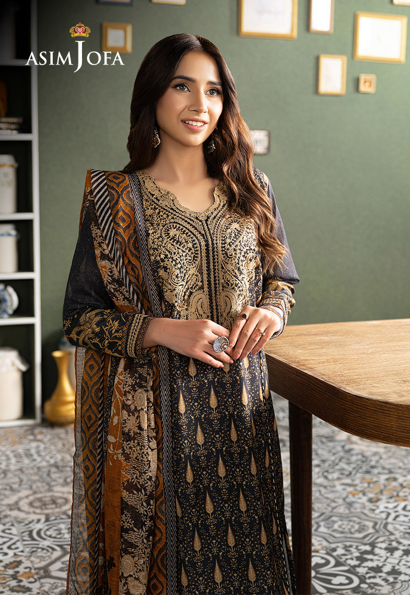 AJOD-25 EMBROIDERED SWISS LAWN 3 PCS