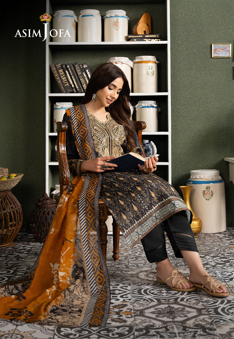 AJOD-25 EMBROIDERED SWISS LAWN 3 PCS