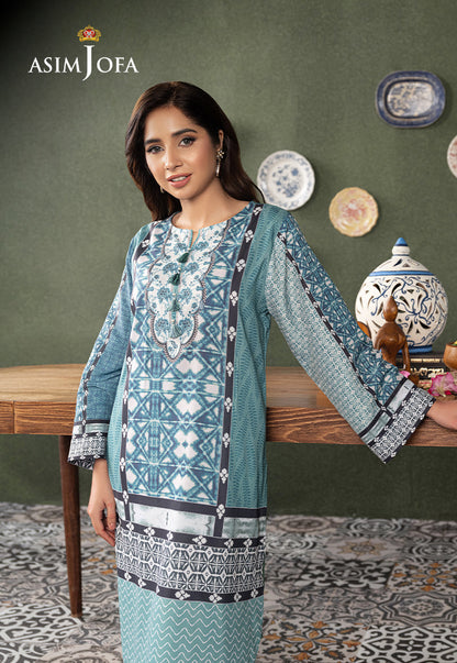 AJOD-03 PRINTED LAWN SILK 1 PC