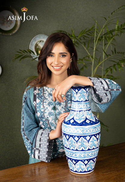 AJOD-03 PRINTED LAWN SILK 1 PC