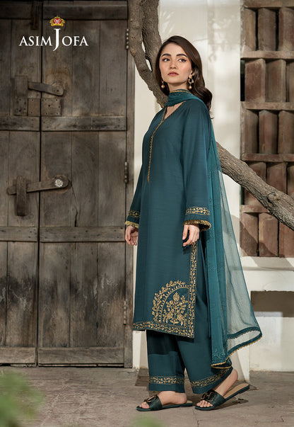 AJPB-97 EMBROIDERED RAW SILK 3 PCS