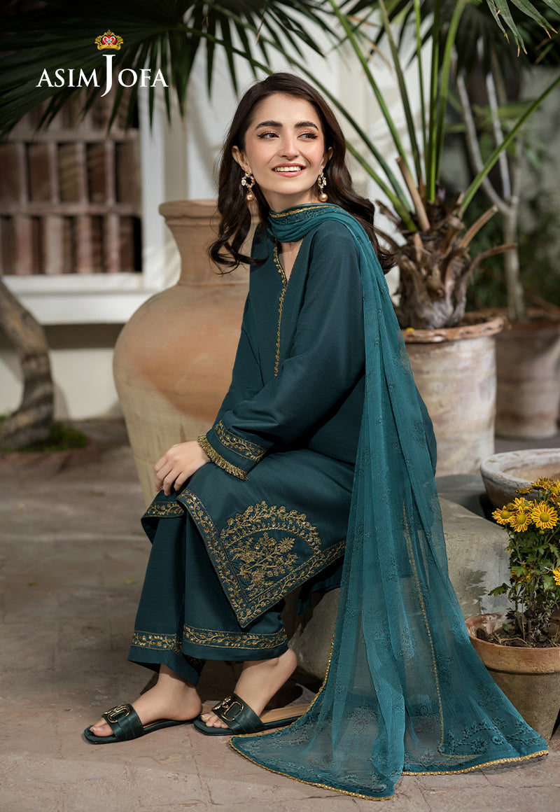 AJPB-97 EMBROIDERED RAW SILK 3 PCS