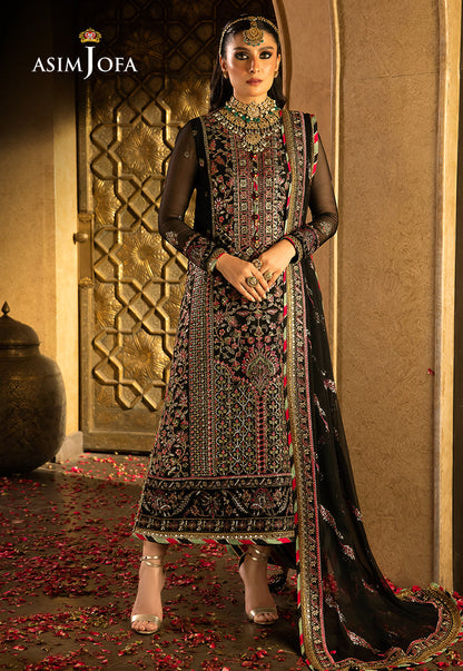 AJVFP-01 EMBROIDERED CHIFFON STITCHED 3 PCS