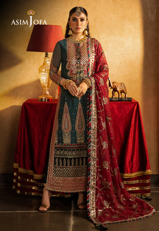 AJVFP-10 EMBROIDERED CHIFFON STITCHED 3 PCS