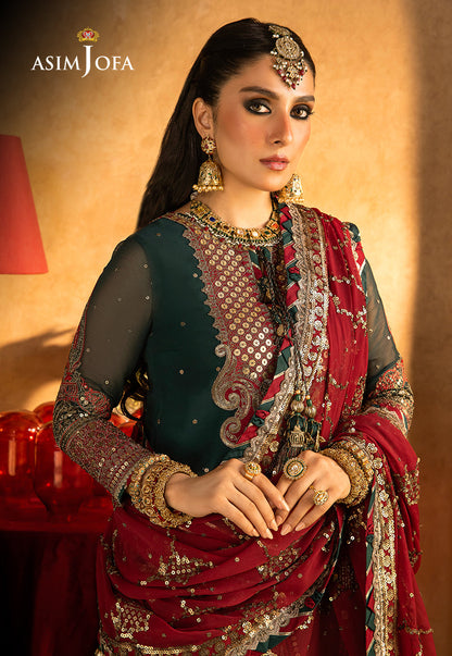 AJVFP-10 EMBROIDERED CHIFFON STITCHED 3 PCS