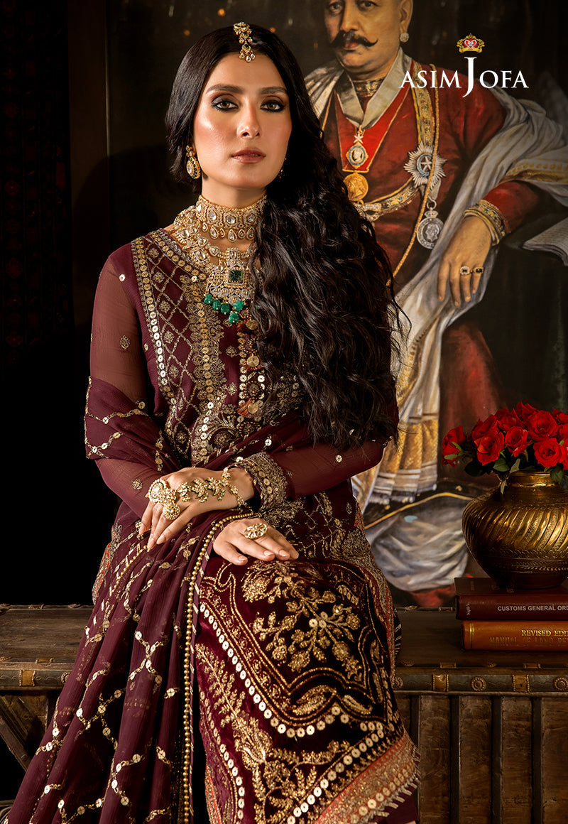 AJVFP-12 EMBROIDERED CHIFFON STITCHED 3 PCS