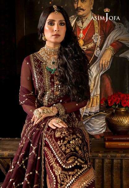 AJVFP-12 EMBROIDERED CHIFFON STITCHED 3 PCS