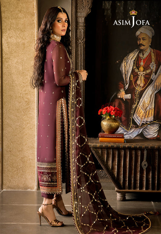AJVFP-12 EMBROIDERED CHIFFON STITCHED 3 PCS