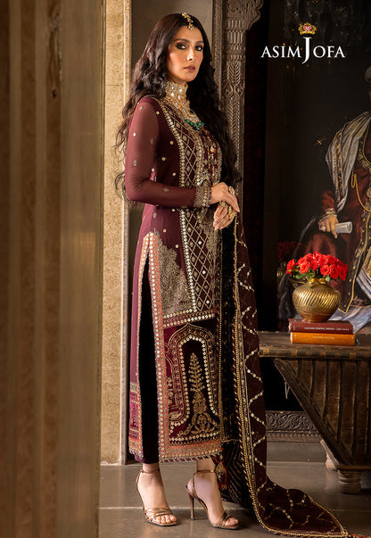 AJVFP-12 EMBROIDERED CHIFFON STITCHED 3 PCS