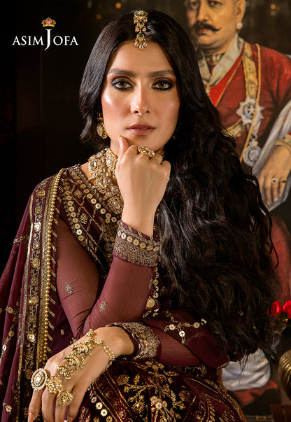 AJVFP-12 EMBROIDERED CHIFFON STITCHED 3 PCS