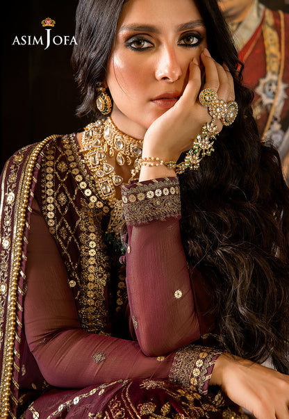 AJVFP-12 EMBROIDERED CHIFFON STITCHED 3 PCS
