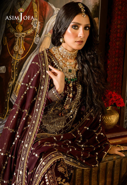 AJVFP-12 EMBROIDERED CHIFFON STITCHED 3 PCS