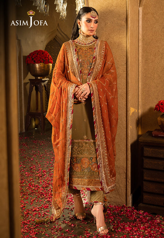AJVFP-08 EMBROIDERED CHIFFON STITCHED 3 PCS