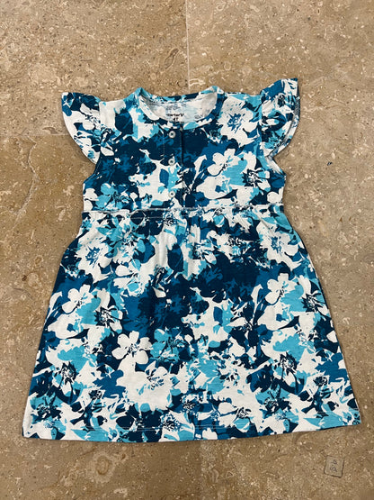 Blue & White Frock Top for Girls