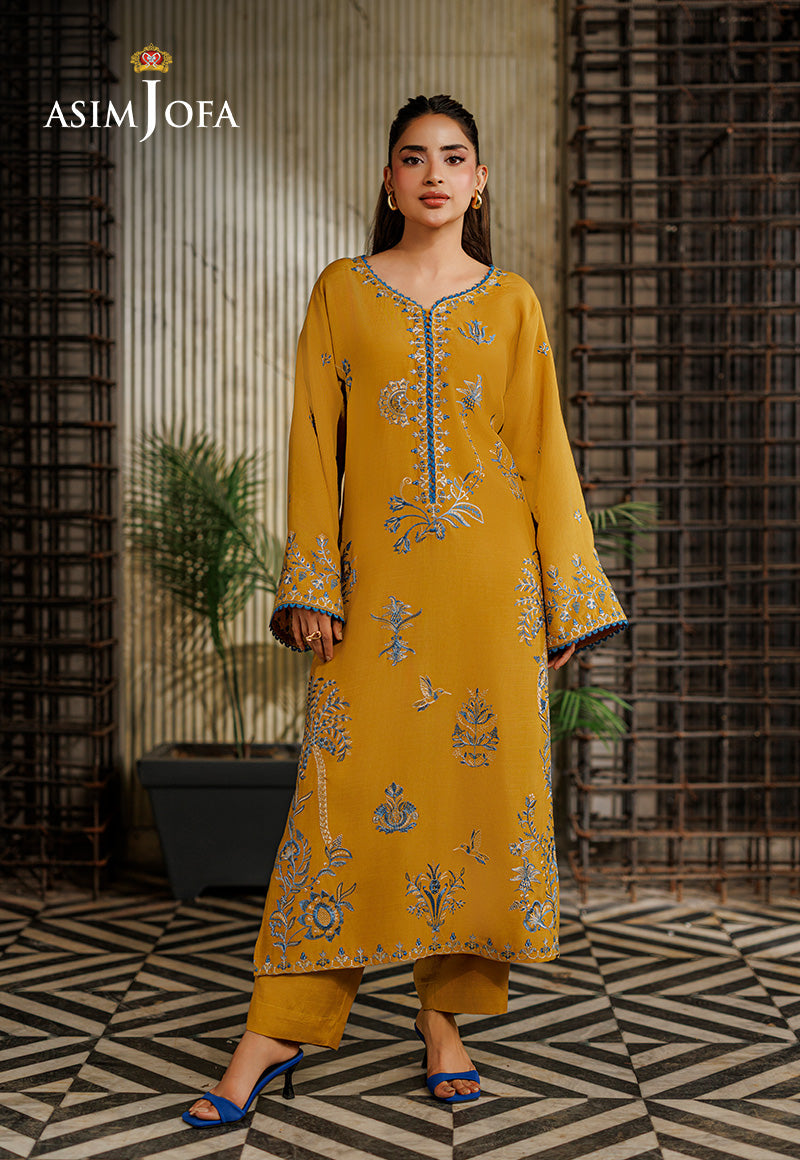 AJPB-314 Embroidered Raw Silk Stitched 2pcs
