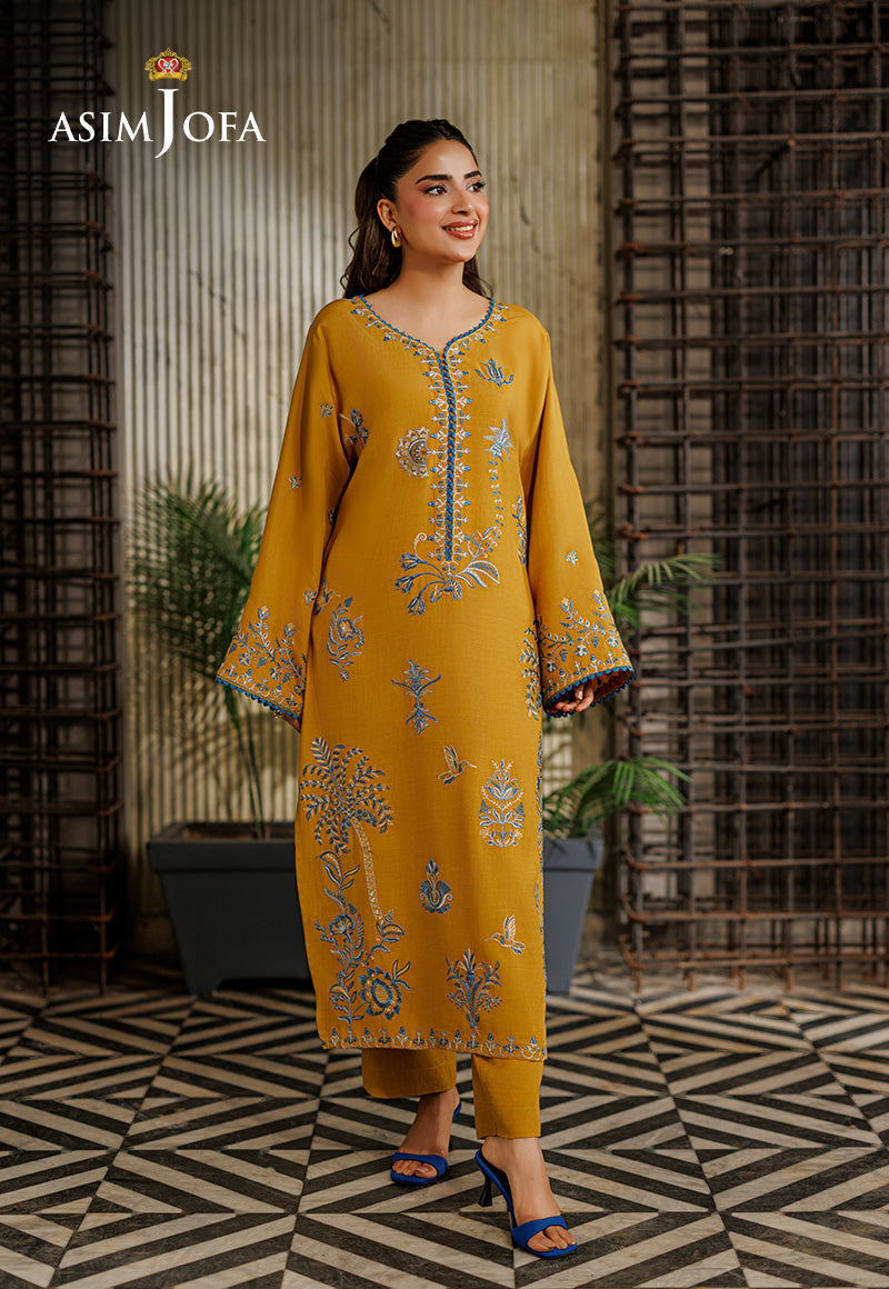 AJPB-314 Embroidered Raw Silk Stitched 2pcs