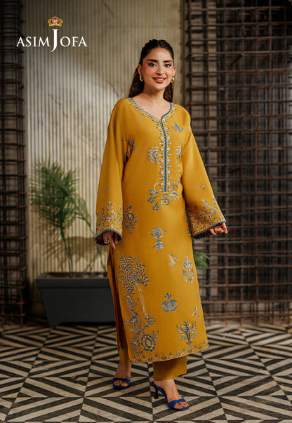 AJPB-314 Embroidered Raw Silk Stitched 2pcs